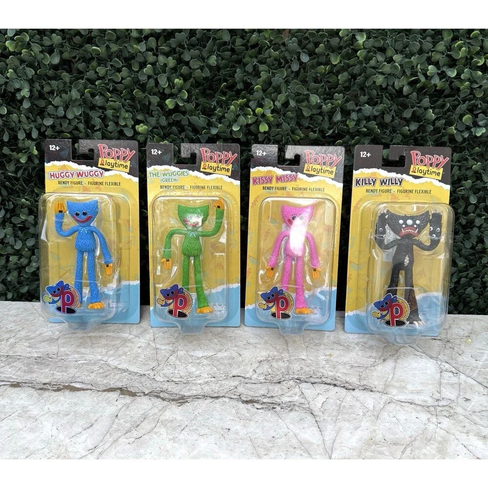 McFarlane Poppy Playtime 4.5 Inch Huggy Wuggy, Kissy Missy, Killy Willy Figures